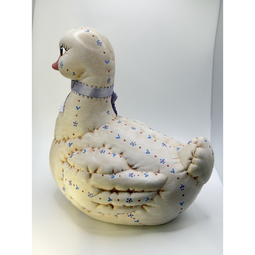 Vtg Ribbon Duck Lg 1982 Kimple Ceramic Garndmacore Cottagecore Quilted Folk Art - Picture 7 of 9